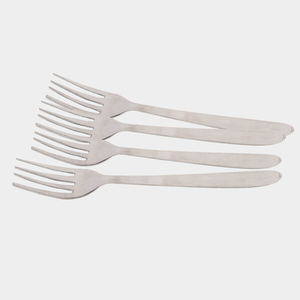 Ensemble de 6 fourchettes en acier inoxydable, finition miroir argentée, style minimaliste, durables, pour desserts et fruits - Product Image 5
