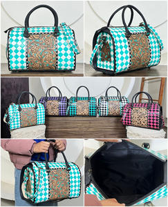 Nouveau sac de voyage élégant de haute qualité en cuir véritable à carreaux, fabriqué à la main, grand sac de voyage Speedy, en cuir de vache véritable, pour unisexe - Product Image 3