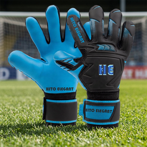 Gants de gardien de but en cuir de qualité supérieure, fermeture à boucle, gants de football professionnels, antidérapants, à doigts entiers - Product Image 4