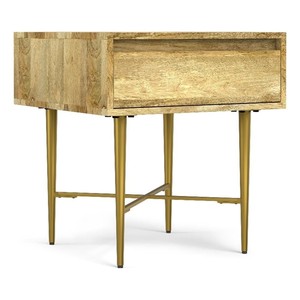 Mango Wood Minimalist <b>Square</b> <b>Side</b> <b>Table</b> Natural Finish Wholesale India - Product Image 4