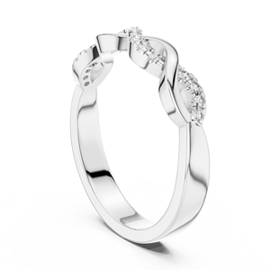 TRENDY TWISTED LAB GROWN CUT DIAMOND RHODIUM PLATED RING SET 18KT SOLID WHITE GOLD ENGAGEMENT PARTY <b>GIFT</b> WEDDING DAILY USE WOMEN - Product Image 2