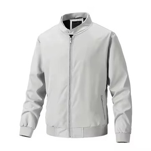 <b>Men</b> Casual Korean Style <b>Jacket</b> Stand Collar Zipper Closure Lightweight 100 Gram <b>Canvas</b> Spring Autumn Fashion Coat - Product Image 4