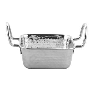 Plat carré et rectangulaire martelé en acier inoxydable ustensiles de service de restaurant en métal pour servir à la maison - Product Image 1