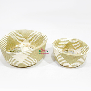 Eco-Friendly Palm Leaf Woven <b>Baskets</b> With Handle, Storage Containers For Home Use & Gift Box - Product Image 6