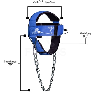 RC Fitness Wear Muscles Exercise Gym Strength Weight Lifting Head Neck <b>Harness</b> Natural Rubber PVC Heavy Duty Non-Slip Unisex - Product Image 2