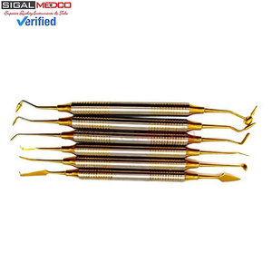 Juego de 6 instrumentos dentales para restauración de composite, herramientas de contorno y relleno con mango grueso, kit dental, instrumento médico - Product Image 5