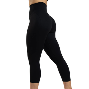 Leggings Capri Taille Haute Noirs pour Femmes, Compression, Gym, Fitness, Yoga, Entraînement, Extensibles, Athlétiques, Vêtements de Sport Respirants, Pantalons de Sport - Product Image 3