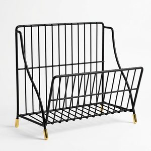 Handmade 28 cm Black Brass Slanted Front Wood File Rack Kitab Slant Wire Desk <b>Organiser</b> for Home Decor Hotels and <b>Weddings</b> - Product Image 1