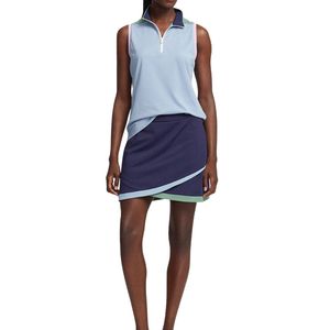 <b>Navy</b> <b>Blue</b> <b>Women's</b> Golf Outfit Sleeveless Polo Top With <b>Skirt</b> Matching Sportswear Tennis Golf Club Uniform - Product Image 2