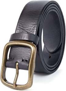 Ceinture en cuir de vachette décontractée au style unique pour homme, avec logo personnalisé, boucle ardillon en acier, respirante, durable, légère et brodée - Product Image 5