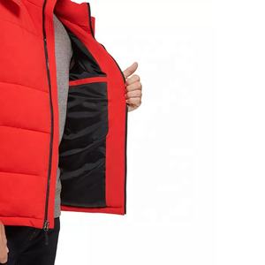 Custom Puffer Jacket Men's With <b>Hoodie</b> Red Coats for Men Waterproof High Quality Streetwear Down Jacket Puffer Stock for Unisex - Product Image 4