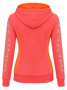 Women's Sparkle <b>Rhinestone</b> Hoodie Casual Hooded Sweatshirt Lightweight Long Sleeve <b>Jacket</b> Soft Comfortable Everyday - Product Image 5