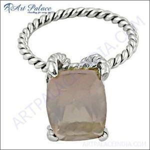 Bague en argent sterling 925 élégante bijoux fantaisie en quartz rose avec diamant pour mariages et fêtes approvisionnement d'usine en gros - Product Image 1