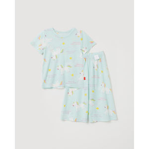 Pyjama coréen OZKIZ pour enfants, motif licorne et étoiles, 100 % coton respirant, mode estivale pour filles de 2 à 6 ans, vente en gros - Product Image 1