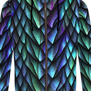 ZIP up HEAT-TRANSFER PRINTED 100% POLYESTER <b>LIGHTWEIGHT</b> UNISEX WINTER <b>HOODIES</b> - Product Image 3