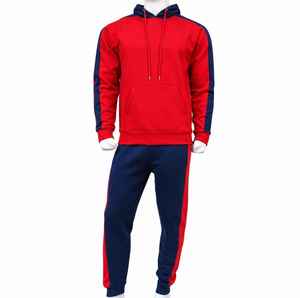 Men's Winter Color Block Hoodie Red Body <b>Navy</b> Sleeves Digital Drawstring Pullover <b>Sweatshirt</b> Casual Streetwear Oversized 100% - Product Image 6