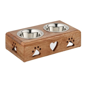 Wholesale Acacia Wooden Dog Bowl Stand Pet Dog Bowl Pet <b>Feeder</b> for Food and Water from Vietnam - Product Image 1