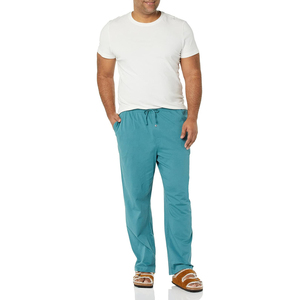 Teal Blue Plus Size Men Lounge <b>Pyjama</b> Pants Jersey Button Fly Drawstring Elastic Waist Trouser - Product Image 4
