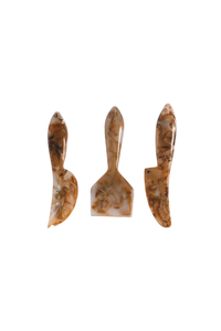 Juego de Cuchillos para Queso de Resina Hechos a Mano, 3 Piezas, Diseño de Mármol Aqua Swirl, Ecológicos, FAIZA CRAFT FC-9286, Aptos para Lavavajillas y Microondas - Product Image 4