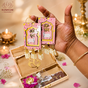 Best Selling Premium Gold Finish Luxury Handmade <b>Festive</b> Favors Return <b>Gift</b> Box Set Lotus Tealight Shubh Labh Diwali Wedding - Product Image 6