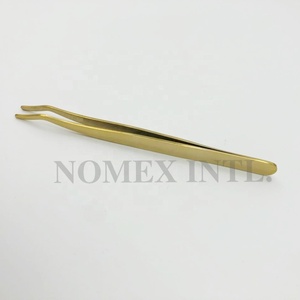 Outil d'applicateur de cils professionnel poignée de Texture de diamant plaqué or antistatique pour l'extension de faux cils durable - Product Image 5