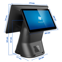 Terminal Punto de Venta (TPV) con Pantalla Táctil Dual de 15.6 Pulgadas, Impresora Integrada, Sistema Android, Gran Venta