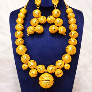 Vintage France <b>Beads</b> 24K Gold Plated Copper Fashion Jewelry <b>Set</b> for Wedding and Anniversary gift for women party - Product Image 1