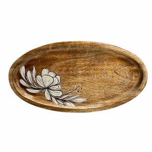 Bandeja Ovalada de Madera de Acacia Pintada a Mano Estilo Bohemio |   Venta al por Mayor de Artesanía de Moradabad - Product Image 3