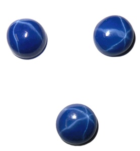 Zafiro Azul Estrella Redondo de 10x10 mm, 6.5 Quilates, Creado en Laboratorio, Cabujón Pulido con Efecto de Estrella de 6 Puntas, 5-5.5 mm de Altura para Joyería - Product Image 6