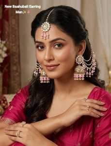 Bridal Ethnic Vintage Drop Earrings Alloy <b>Gold</b> Plating Third Party Certified Matching Maang Tikka Traditional Jewelry <b>Set</b> High - Product Image 6