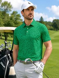 Chemises de golf pour hommes de haute qualité, en coton, personnalisables, avec logo brodé sur le devant, anti-plis, vente en gros - Product Image 1