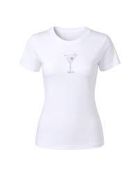T-shirt personnalisé pour femme en coton 100% brodé à la main de perles et de sequins, motif Martini, animaux/dessins animés, haut décontracté, vente en gros - Product Image 3
