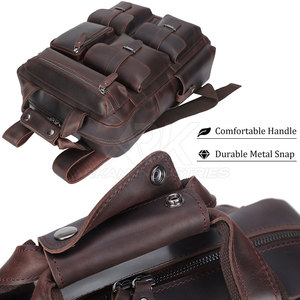 Designer Leather <b>Backpack</b> Casual Leather <b>Backpack</b> Strong Leather <b>Backpack</b> Utility Pocket Style - Product Image 6