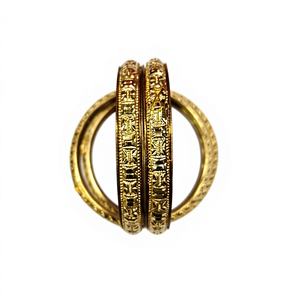 LISA JEWELLERS 22K <b>Solid</b> <b>Gold</b> Carved <b>Bangles</b> Pair Traditional Indian Kangan Bridal Engagement Wedding Party Gift Fine Jewelry 10 - Product Image 1
