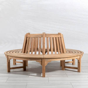 Banc rond en teck massif de qualité commerciale pour l'aménagement des espaces extérieurs des parcs, villas et complexes hôteliers - Product Image 3