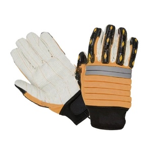 Guantes de trabajo de neopreno de alta calidad 2025 con tira reflectante para nudillos y puños con cierre de logotipo personalizado - Product Image 3