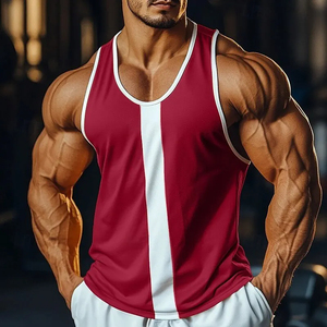MILIENZ SPORTS APPAREL Camisetas sin mangas de cuello alto para hombre, 100% algodón, corte formal, longitud regular, estilo vintage lavado - Product Image 1