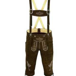Lederhosen alpins allemands pour hommes, couleur marron foncé, vêtements de festival, tailles européennes 46 à 62 - Product Image 1