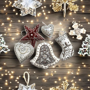 Ornements de Noël de luxe de haute qualité, doux et élégants, brodés à la main avec des motifs personnalisables - Product Image 4