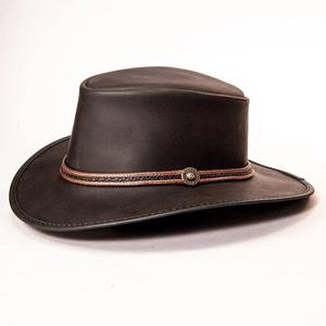 Sombrero de Vaquero de Cuero Marrón Oscuro Personalizado de Alta Calidad para Hombre, Sombrero Western de Ala Ancha, Proveedor Mayorista OEM - Product Image 2