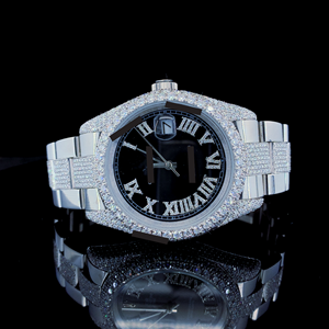 Montre de luxe entièrement sertie de diamants Moissanite, bijoux hip-hop en argent 925, idéale pour un cadeau de fiançailles pour elle et pour lui - Product Image 1