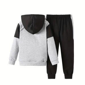 Ensemble de survêtement Hip Hop pour grands garçons, sweat à capuche graphique et pantalon de jogging, respirant, design 2 en 1, pour bébés et tout-petits, streetwear d'hiver - Product Image 2