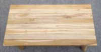 Table basse rectangulaire d'extérieur 80x40x40 en teck massif finition naturelle style côtier sans assemblage requis Modèle TAB48