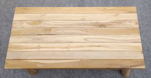Mesa de Centro Rectangular 80x40x40 de Madera de Teca Sólida con Acabado Natural Modelo TAB48 - Product Image 5