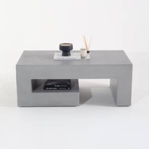 Table basse en microbêton gris Vandana Zenova Arista pour salon moderne et décoration contemporaine - Product Image 1