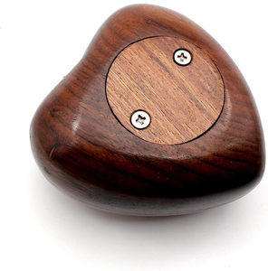 Handcrafted Wooden Heart Shaped Urn <b>Keepsake</b> Cremation <b>for</b> Human Pet <b>Ashes</b> Perfect <b>for</b> Adults & Infants with Brass Stand - Product Image 4