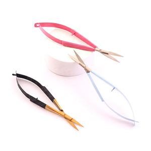 Ciseaux à micro-ressort en acier inoxydable durables faits à la main de nouvelle conception lame droite marque privée pour les ciseaux de coupe de cils - Product Image 1