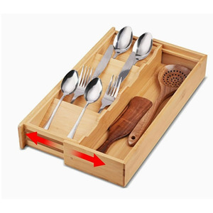 ชั้นวางของในครัวไม้ไผ่แบบขยายได้สี่ชั้น ดีไซน์ประหยัดพื้นที่ - Product Image 1