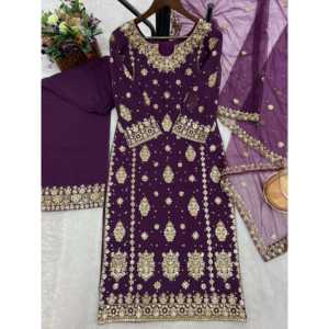 Hermoso conjunto de Dupatta superior y elegante para mujer para fiestas - Product Image 4