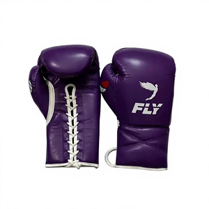 ชุดอุปกรณ์มวยสีม่วง Fly Purple พร้อมนวมแบบผูกเชือกและอุปกรณ์ป้องกันศีรษะสำหรับผู้ใหญ่ เหมาะสำหรับการฝึกศิลปะการต่อสู้ ใช้ได้ดีที่ยิมและการฝึกซ้อมและการต่อสู้ - Product Image 5
